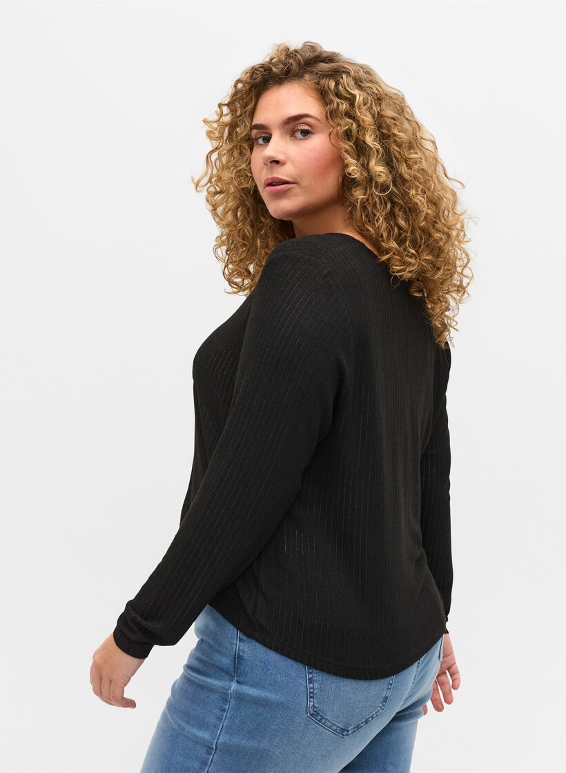 Prazkowany kardigan wiazany sznurkiem, Black, Model image number 1