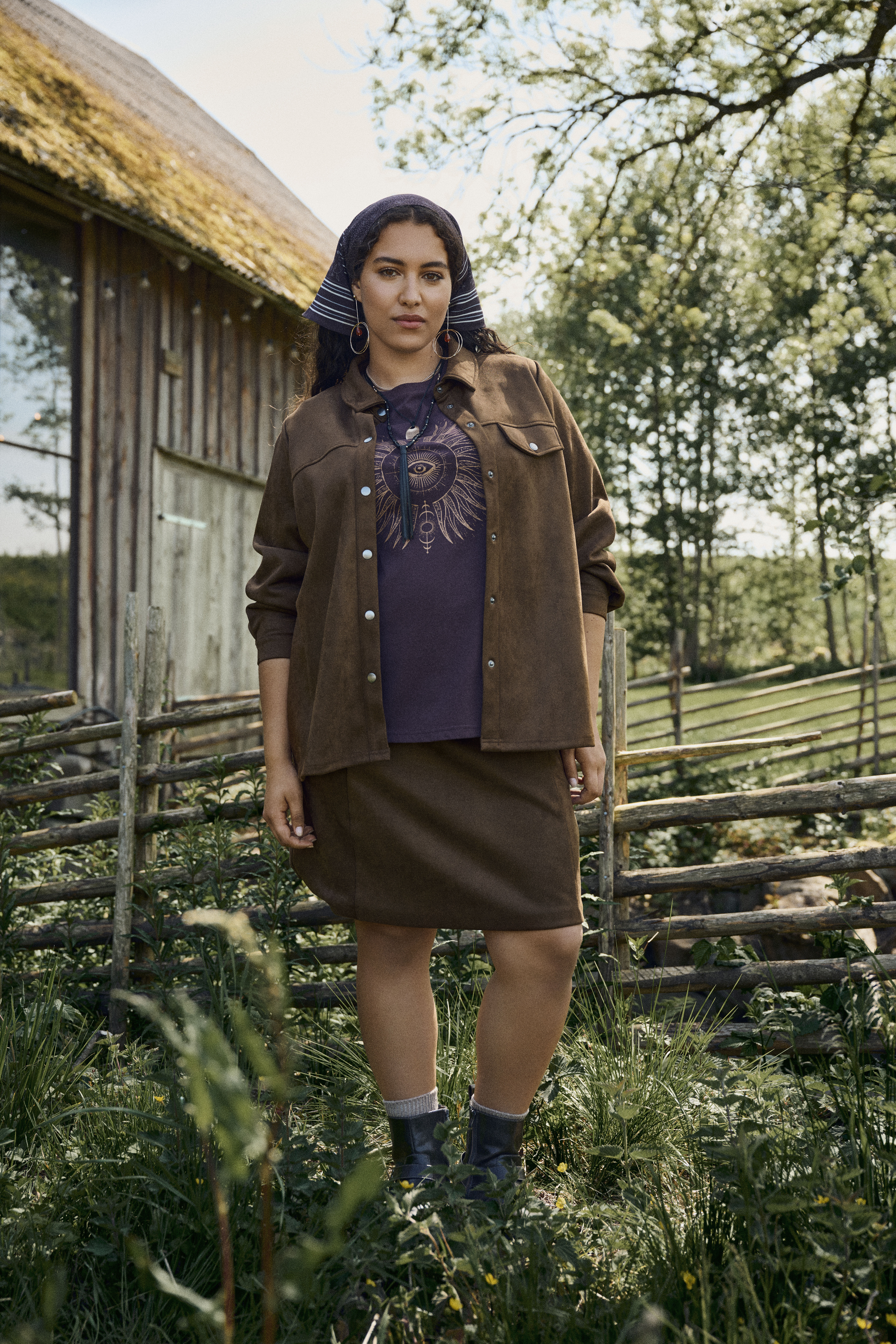 Zizzi Dopasowany zestaw w kolorze brązowym, , Model