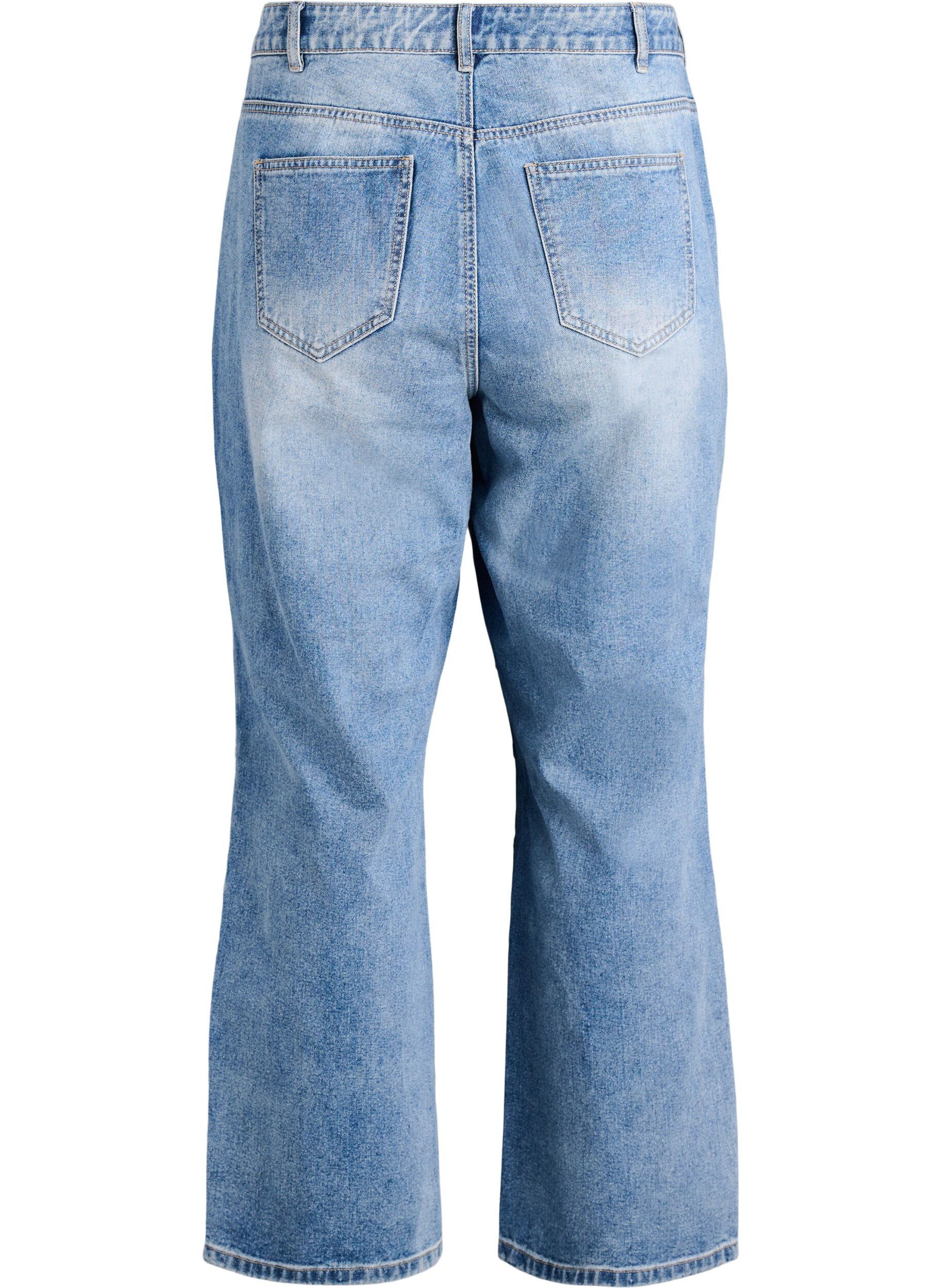 Zizzi Jeansy z szerokimi nogawkami i szwami, Niebieskie, Packshot image number 1