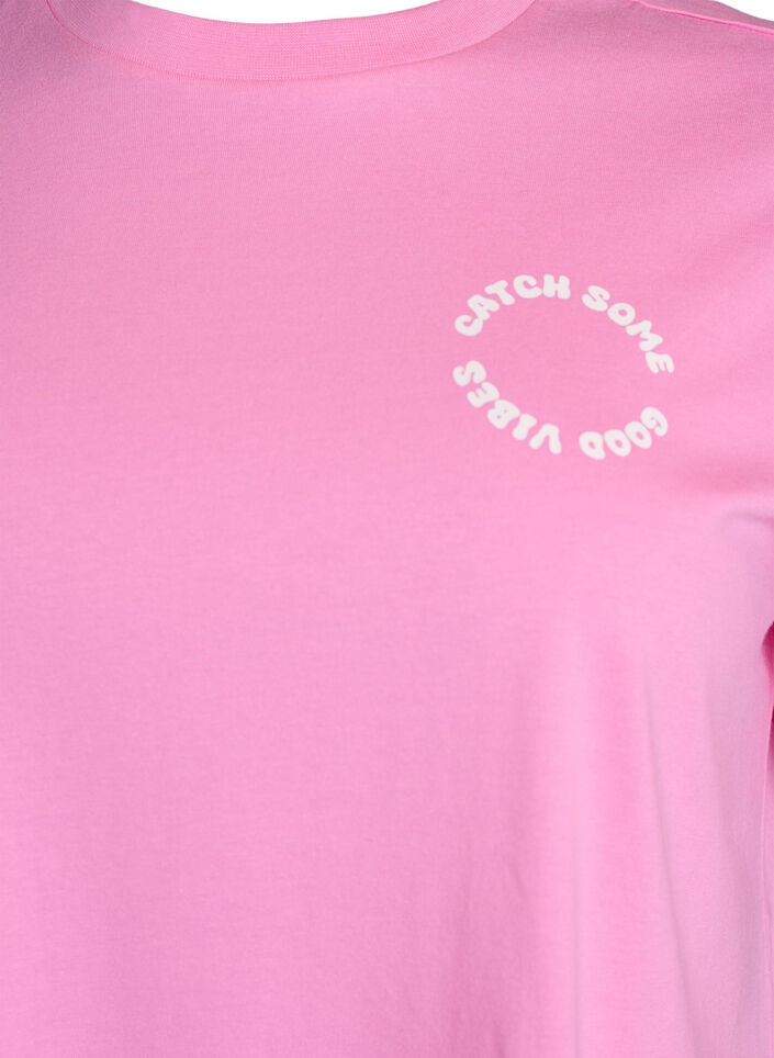  Koszulka z motywem tekstowym z bawelny organicznej, R&oacute;żowy, Packshot image number 2