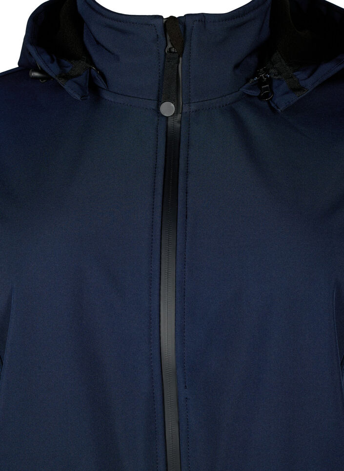 Kurtka softshell z odpinanym kapturem, Niebieskie, Packshot image number 2