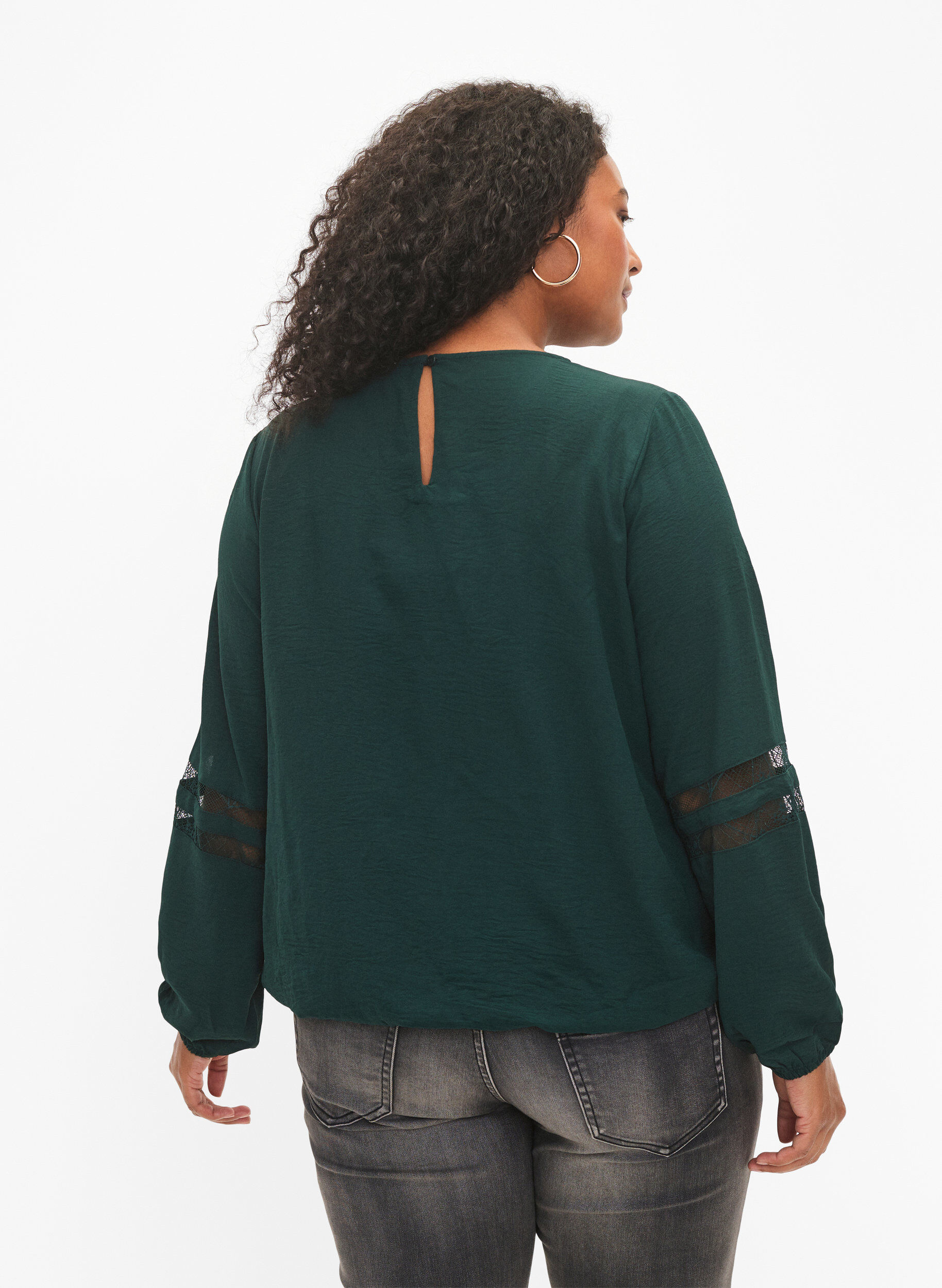 Zizzi Bluzka z dlugim rekawem i koronka, Scarab, Model image number 1