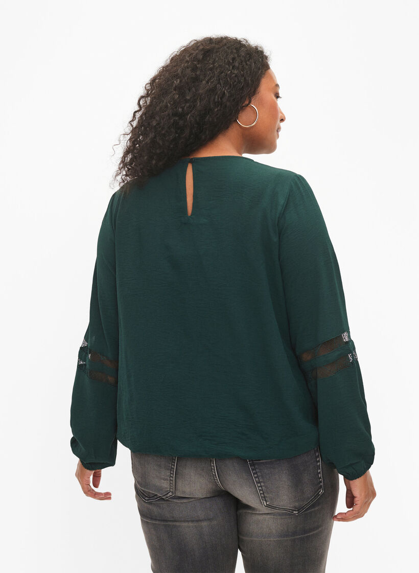 Bluzka z dlugim rekawem i koronka, Scarab, Model image number 1