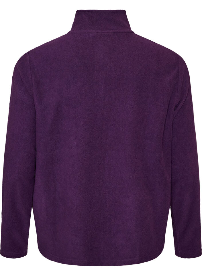 Bluza polarowa z suwakiem i wysokim kolnierzem, Fioletowy, Packshot image number 1