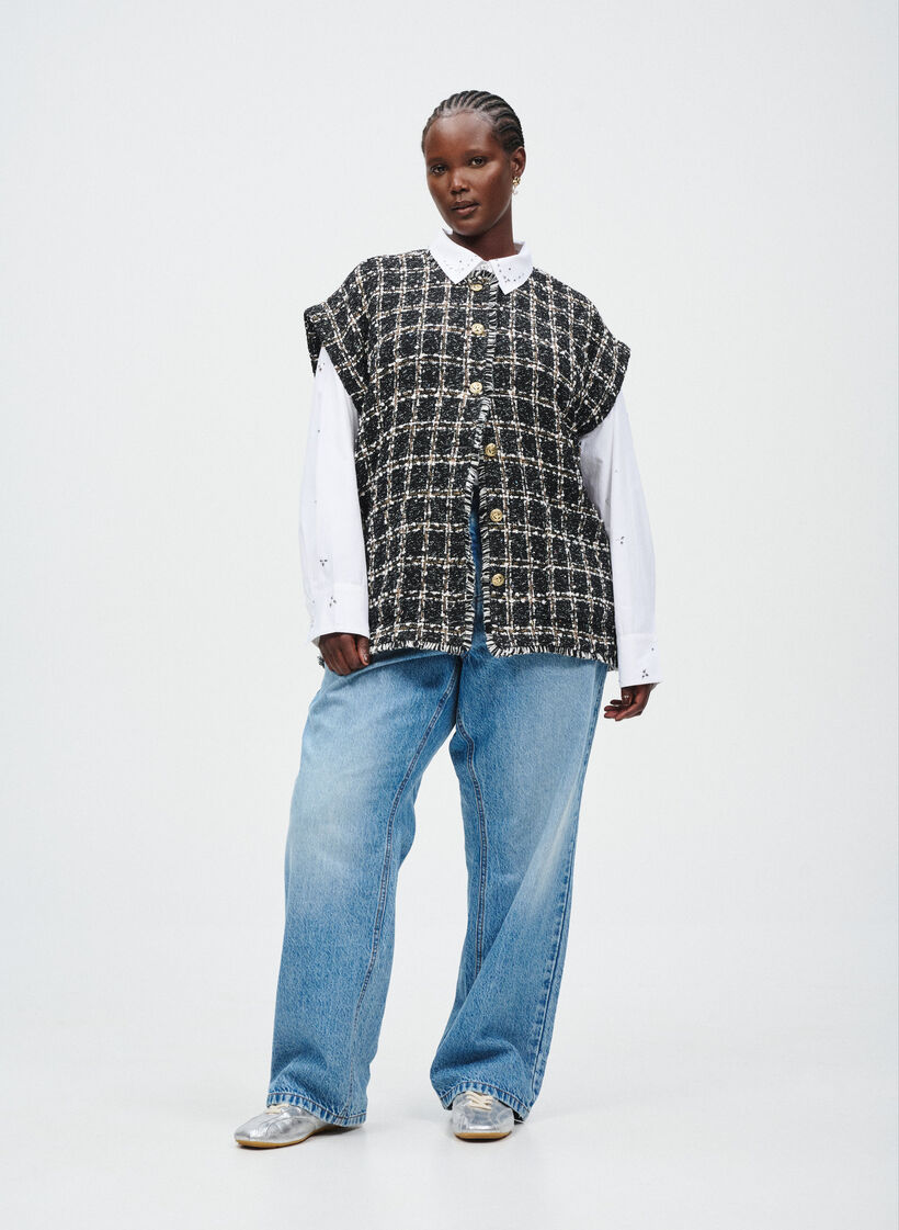 Jeansy o prostym kroju z wysokim stanem, Niebieskie, Image