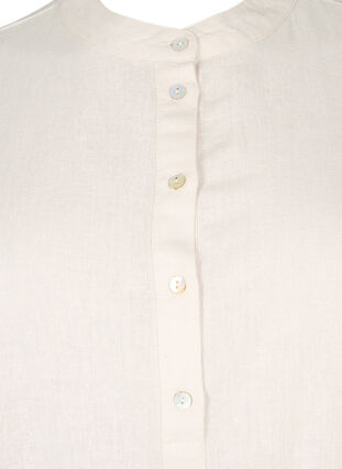  Koszulowa bluzka z mieszanki wiskozy i lnu z rekawami 3/4, Moonbeam, Packshot image number 2