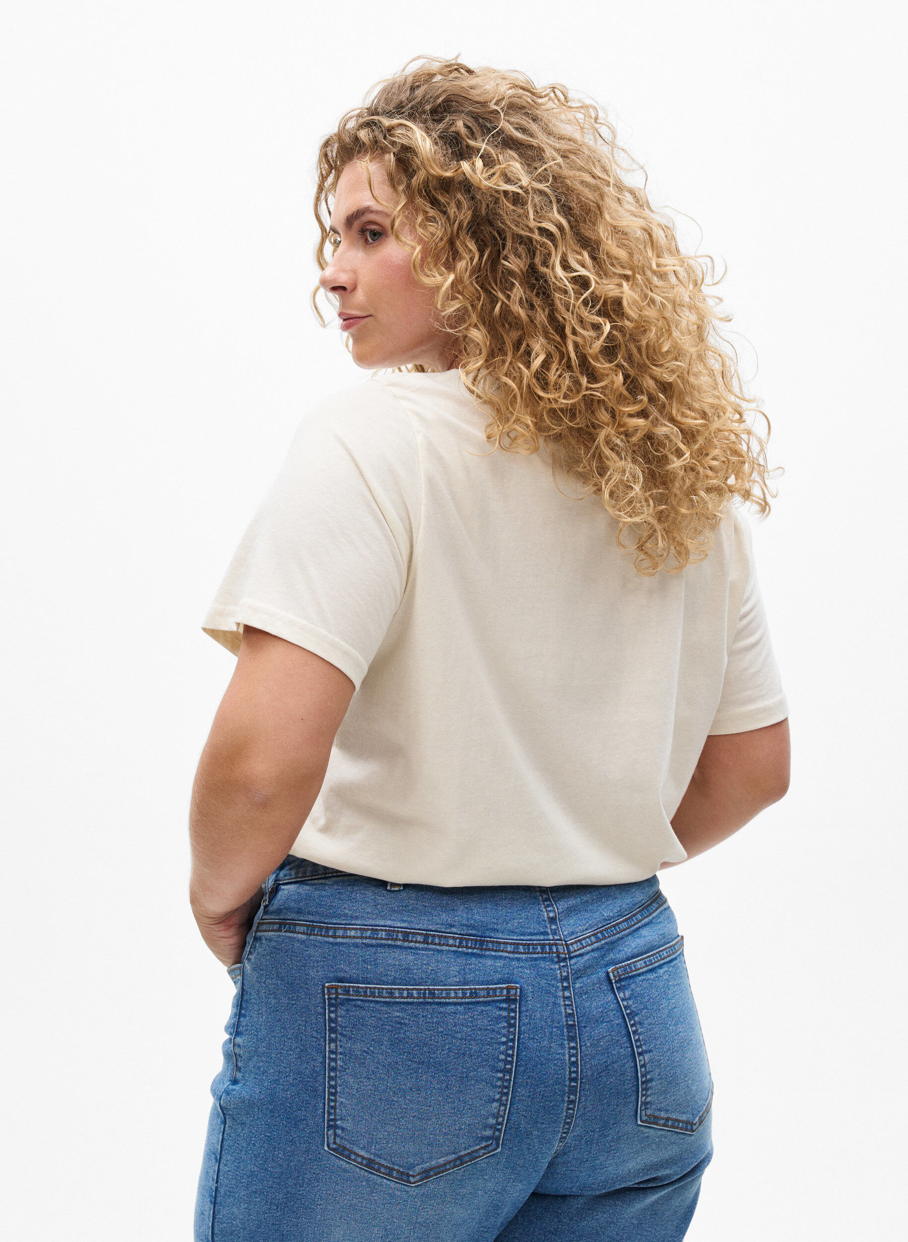 Zizzi Koszulka z nadrukiem, Biały, Model image number 2