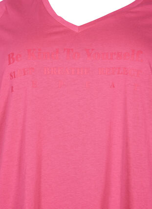 Bawelniana koszulka od pizamy z nadrukiem, Hot Pink w. Be, Packshot image number 2