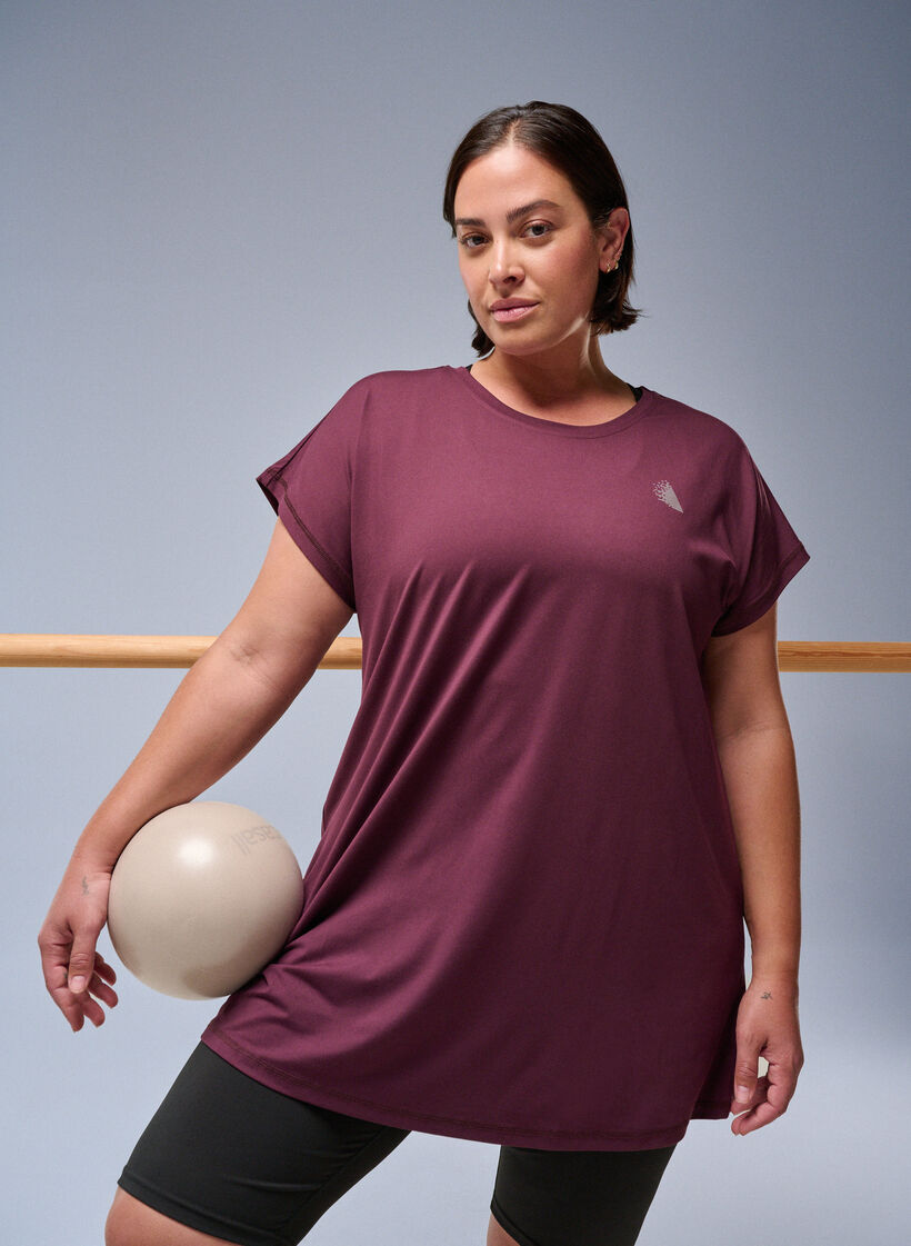 Dluga koszulka treningowa, Czerwony, Image image number 0