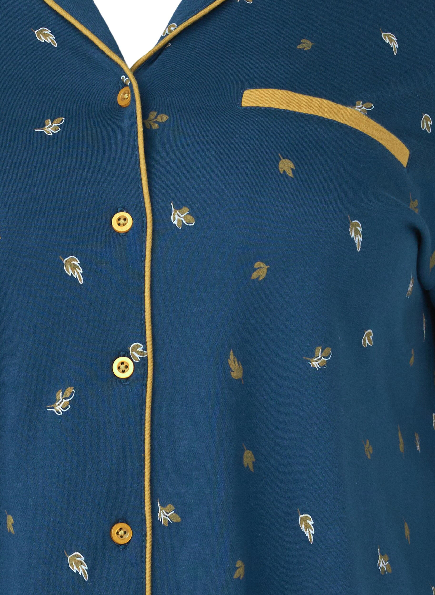 Zizzi Bawelniana koszula nocna, Blue Opal AOP, Packshot image number 2