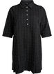 Krótka sukienka z bukli z ozdobnymi guzikami, Czarne, Packshot image number 0