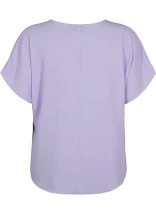 Bluzka z krótkim rekawem i okraglym dekoltem, Lavender, Packshot image number 1