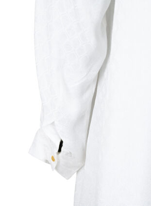 Wiskozowa tunika ze wzorem ton w ton, Bright White, Packshot image number 3