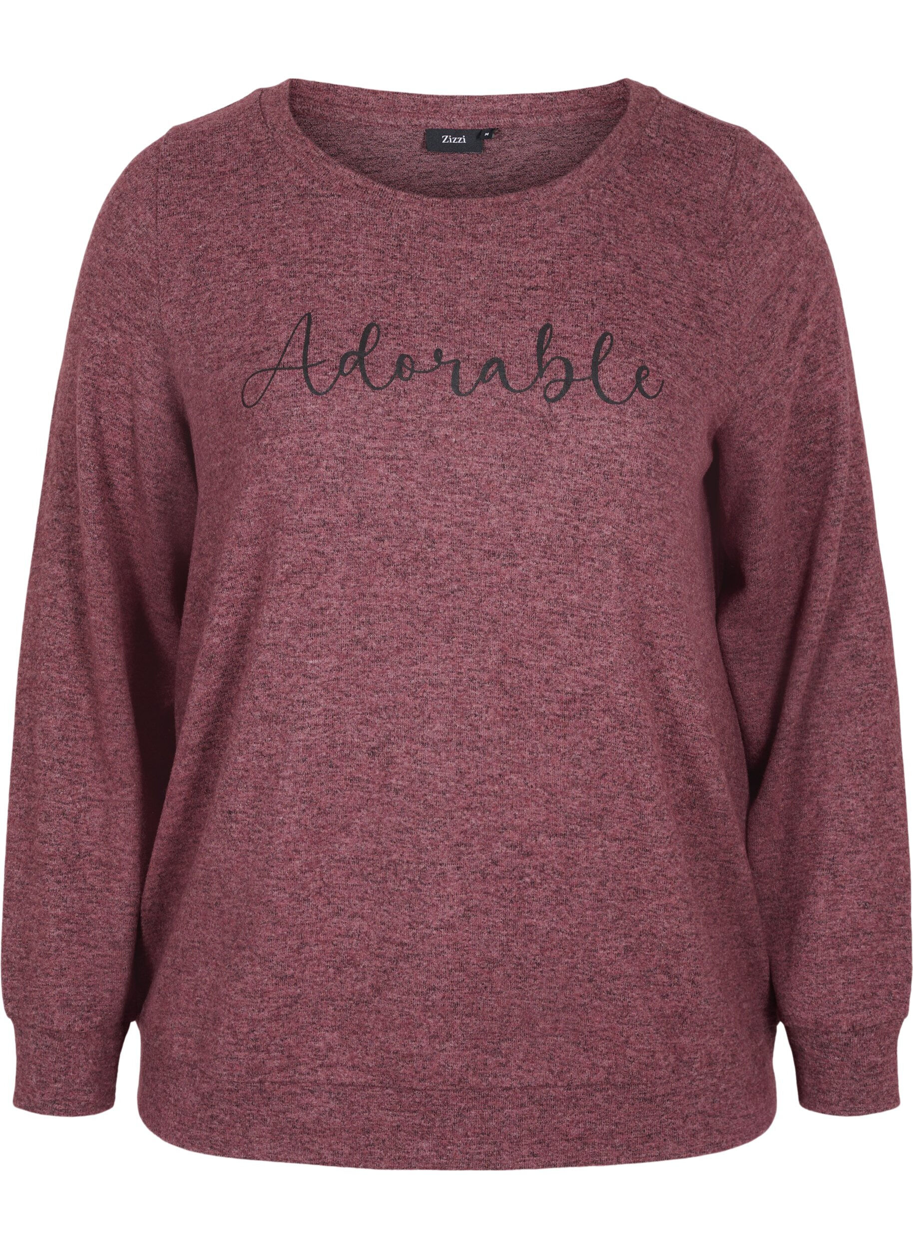 Zizzi Melange blouse in viscose blend, Port Royal Mel, Packshot image number 0