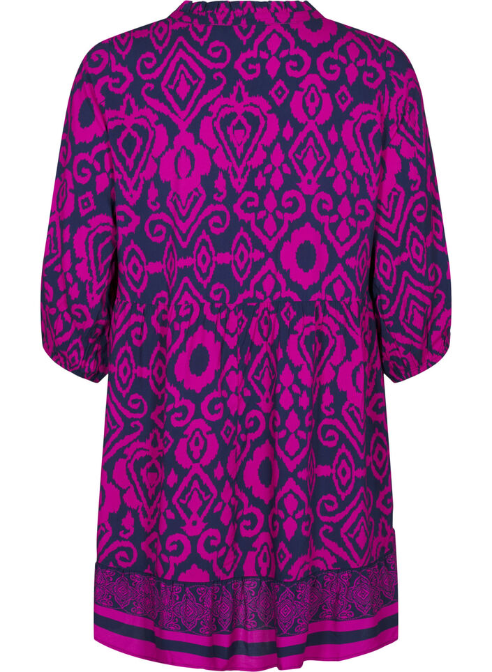 Krótka trapezowa sukienka z nadrukiem, Night Sky AOP, Packshot image number 1