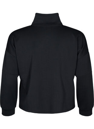 Bluza z mieszanki modalu z wysokim dekoltem, Black, Packshot image number 1