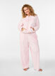 Luzne spodnie welurowe z wysokim stanem i kieszeniami, R&oacute;żowy, Model image number 0