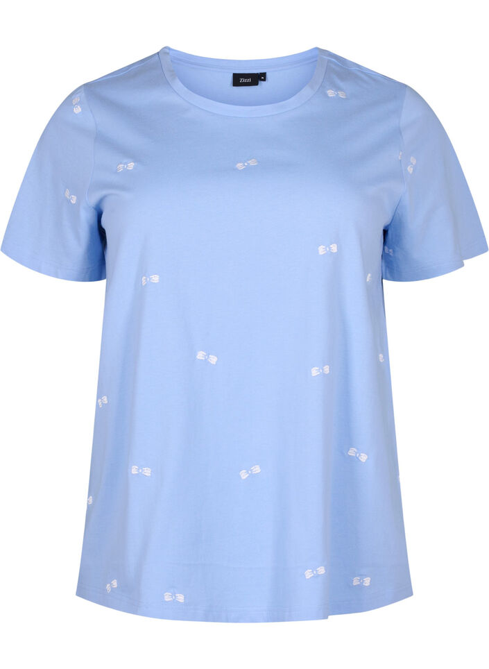 Koszulka z organicznej bawelny z kokardkami, Serenity W. Bow Emb., Packshot image number 0