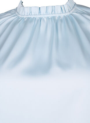 Satynowy top z odkrytymi ramionami wiazany na szyi, Delicate Blue, Packshot image number 2