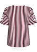 Koszulka w paski ze sportowym nadrukiem, Ciemnobordowy, Packshot image number 1