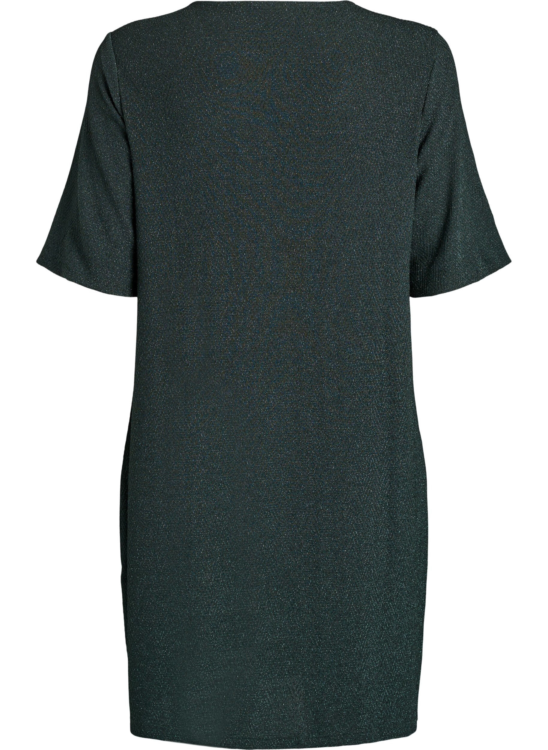 Zizzi Kr&oacute;tka sukienka z blyszczacym wzorem, Zielony, Packshot image number 1