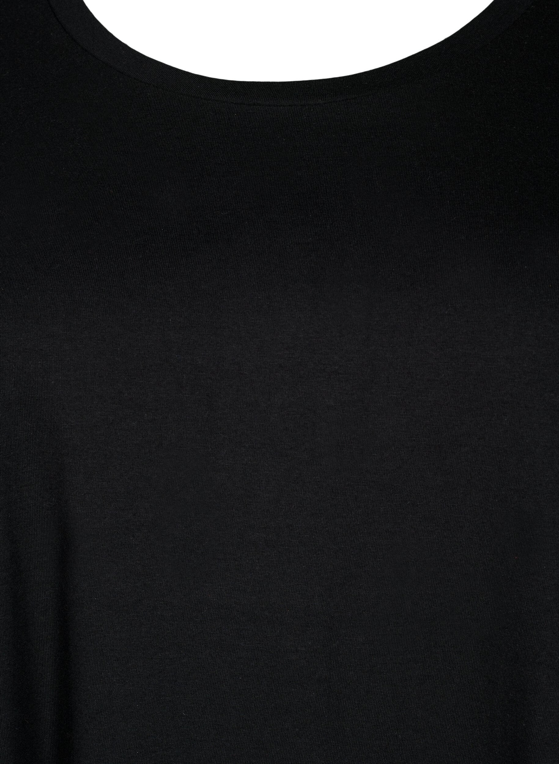 Zizzi 2-pack bawelniana sukienka z kr&oacute;tkimi rekawami, Black/Black, Packshot image number 3