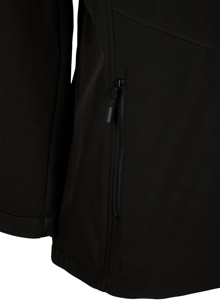 Krótka kurtka softshell z kieszeniami, Black, Packshot image number 3