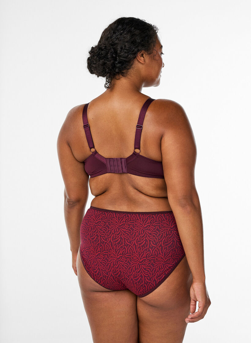 Usztywniany koronkowy biustonosz z fiszbinami, Czerwony, Model image number 2