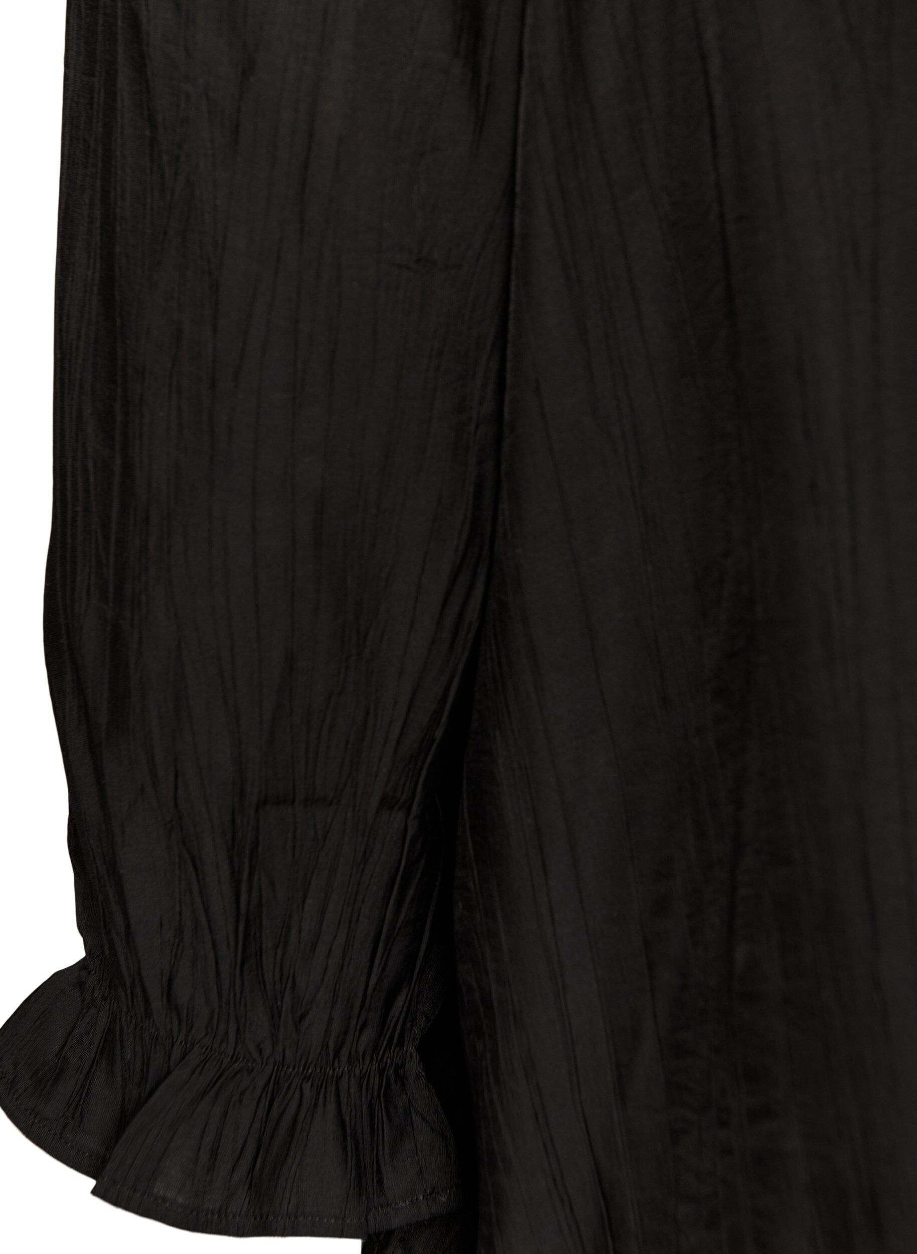 Zizzi Bluzka z wiskozy z kwadratowym dekoltem i 3/4-sleeves, Czarne, Packshot image number 3