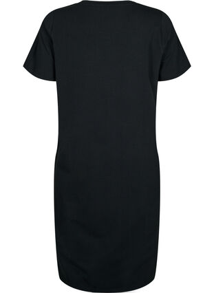 Bawelniana sukienka z krótkimi rekawami, Black, Packshot image number 1