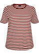 T-shirt w paski o prazkowanej fakturze, Czerwony, Packshot image number 0
