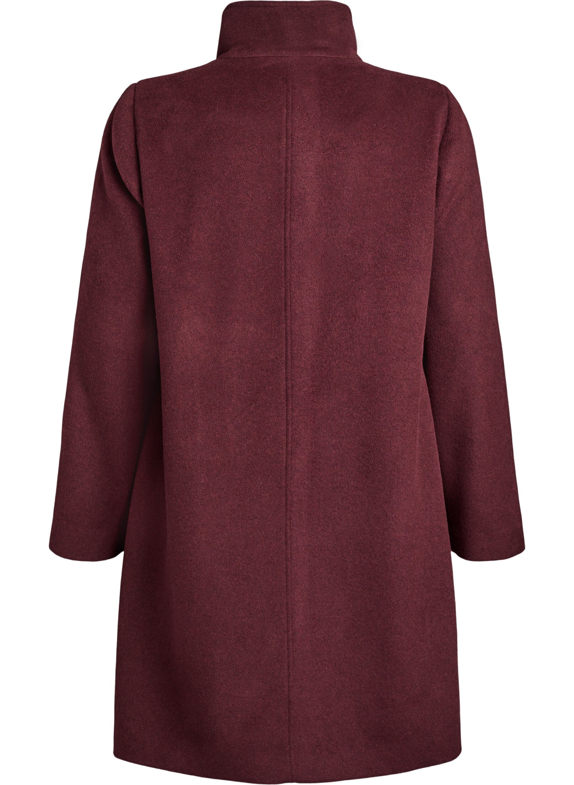Zizzi Plaszcz z welna i stojacym kolnierzem, Czerwony, Packshot image number 1