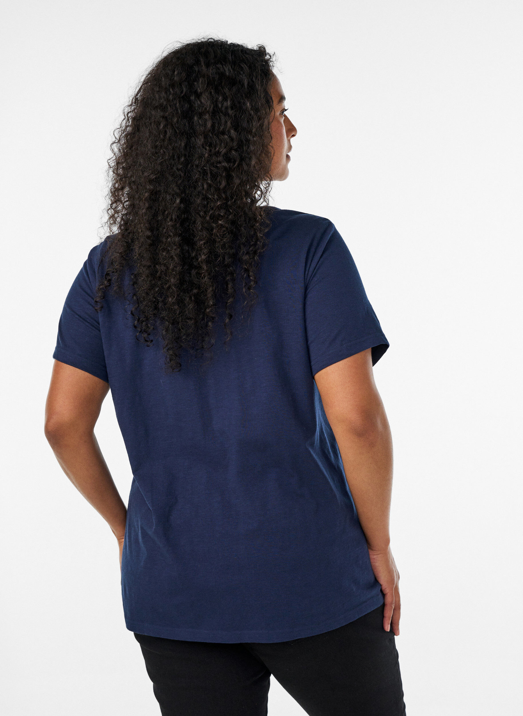 ZizziT-shirt z guzikami, Niebieskie, Model image number 2