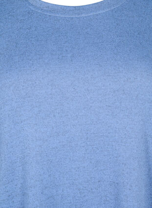 Melanzowa bluzka z guzikami, Colony Blue Melange, Packshot image number 2