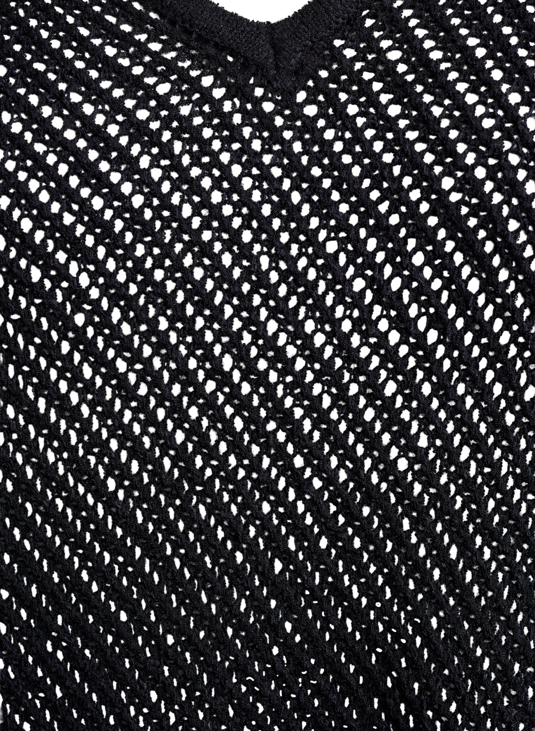 Zizzi FLASH - Dzianinowy top bez rekaw&oacute;w z dekoltem w szpic, Czarne, Packshot image number 2