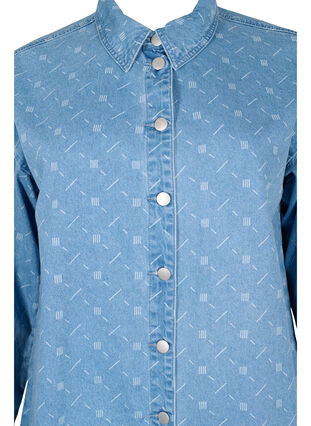 Koszula jeansowa z nadrukiem, Light blue denim, Packshot image number 2