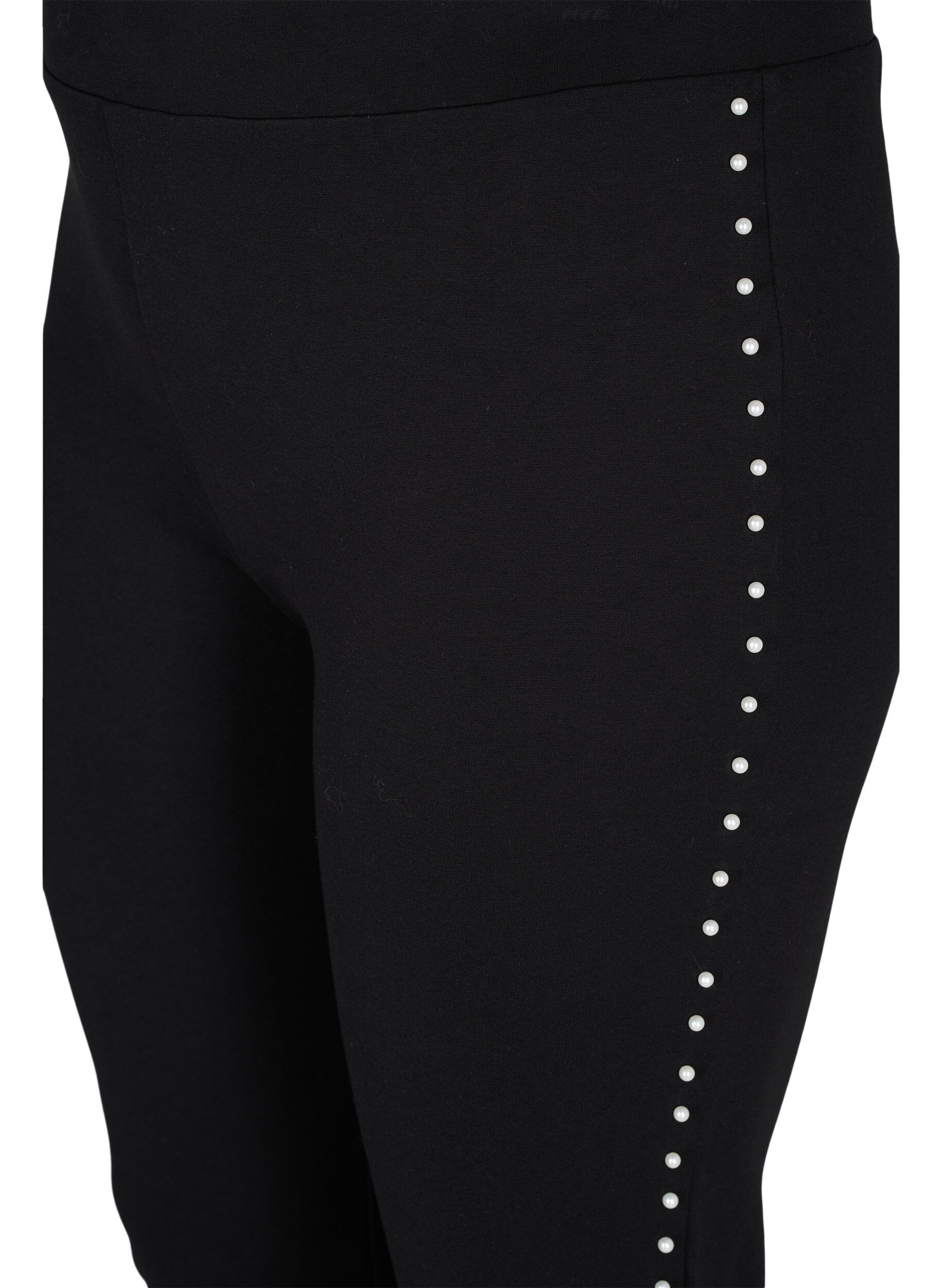 Zizzi Leggings with pearls, Black, Packshot image number 2