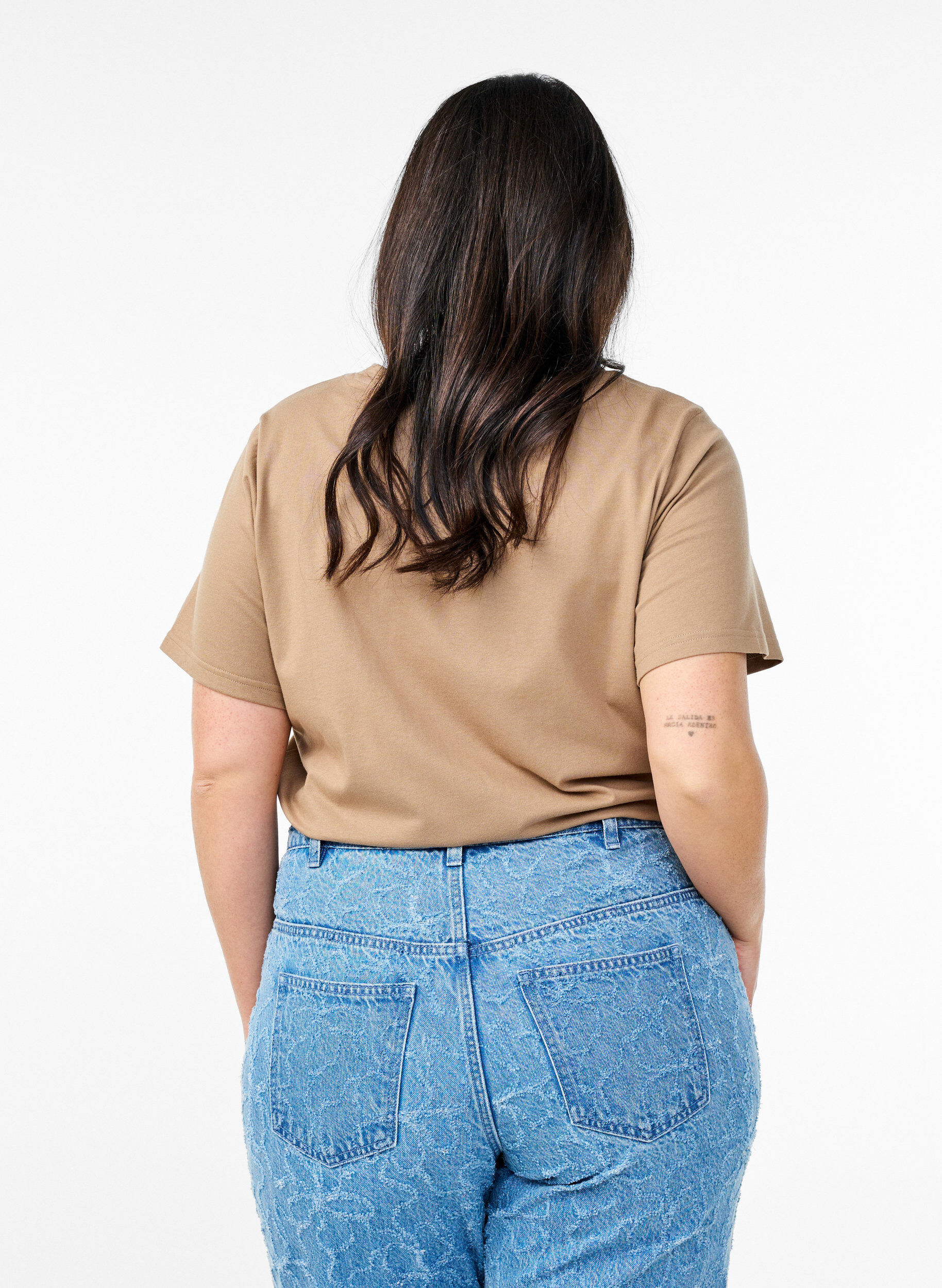 Zizzi Koszulka z ozdobnymi detalami, Beżowy, Model image number 2