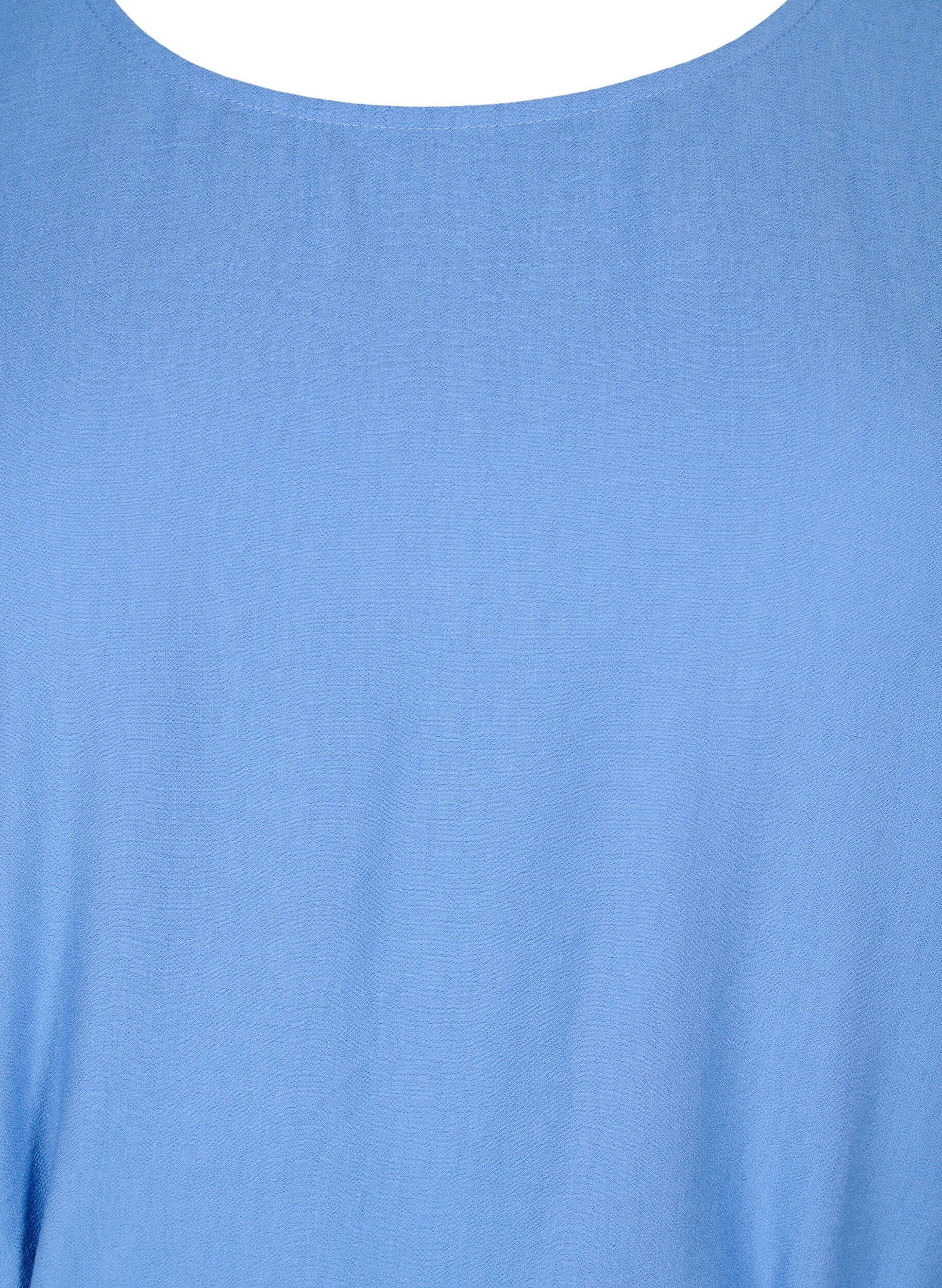 Zizzi Kr&oacute;tka sukienka o luznym kroju z wiazanym paskiem, Niebieskie, Packshot image number 2