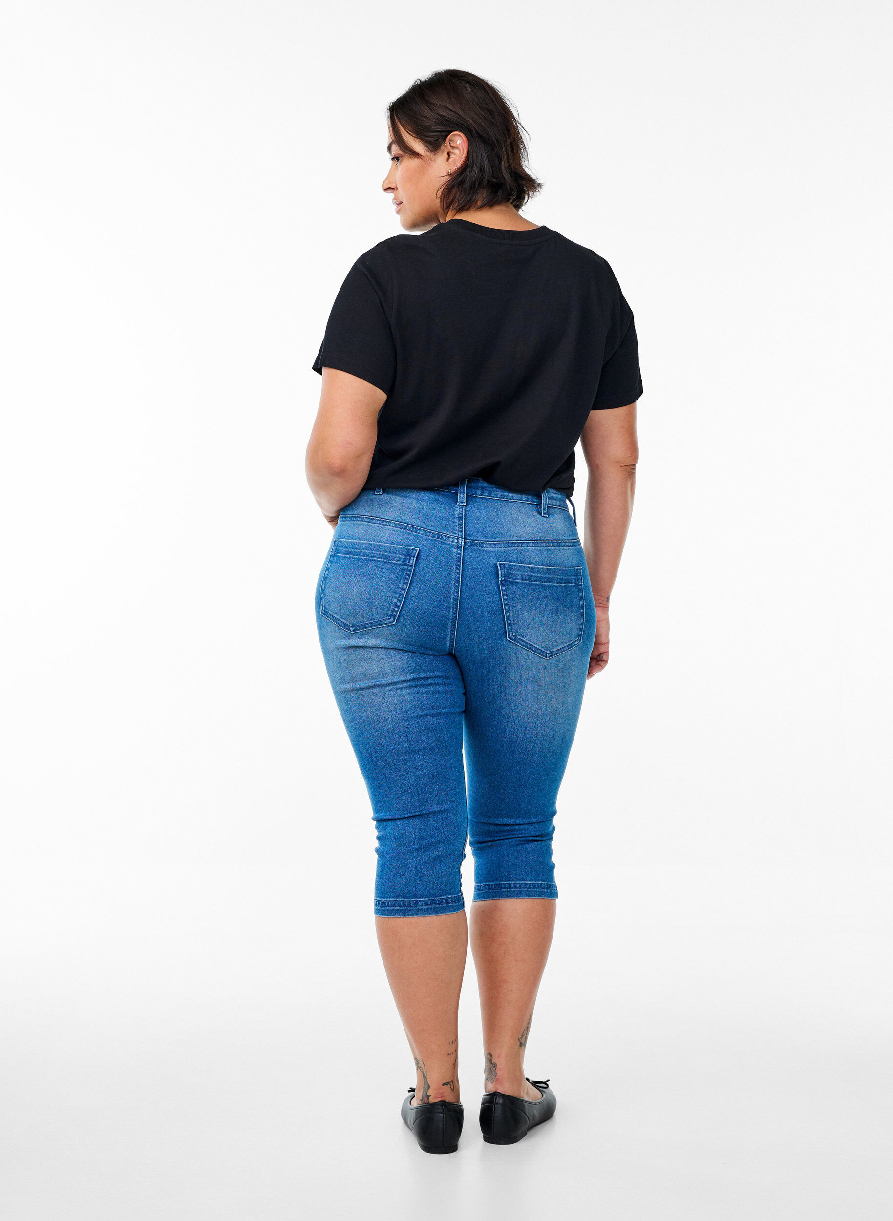 ZizziAmy capri jeans z wysokim stanem i bardzo dopasowanym krojem, Niebieskie, Model image number 1