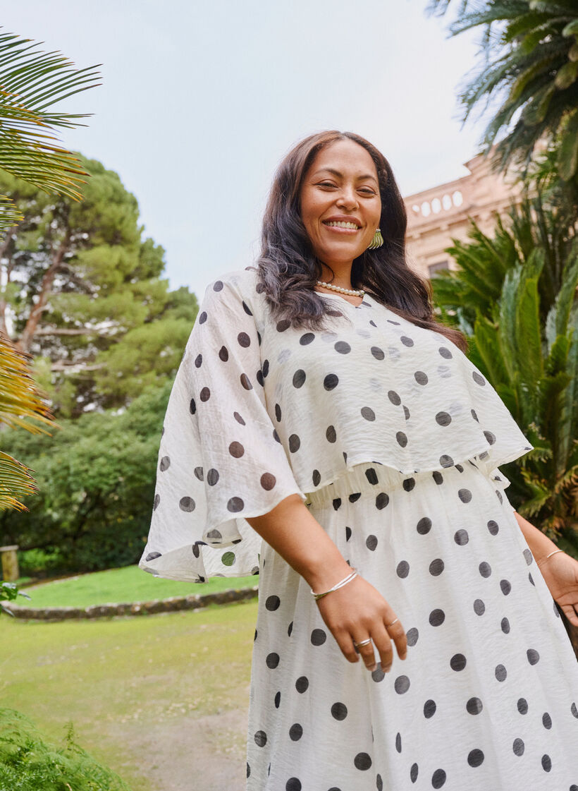 Bluzka warstwowa w kropki, Biały, Image image number 0