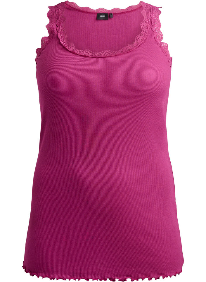 Top z koronkowym wykonczeniem, Czerwony, Packshot image number 0