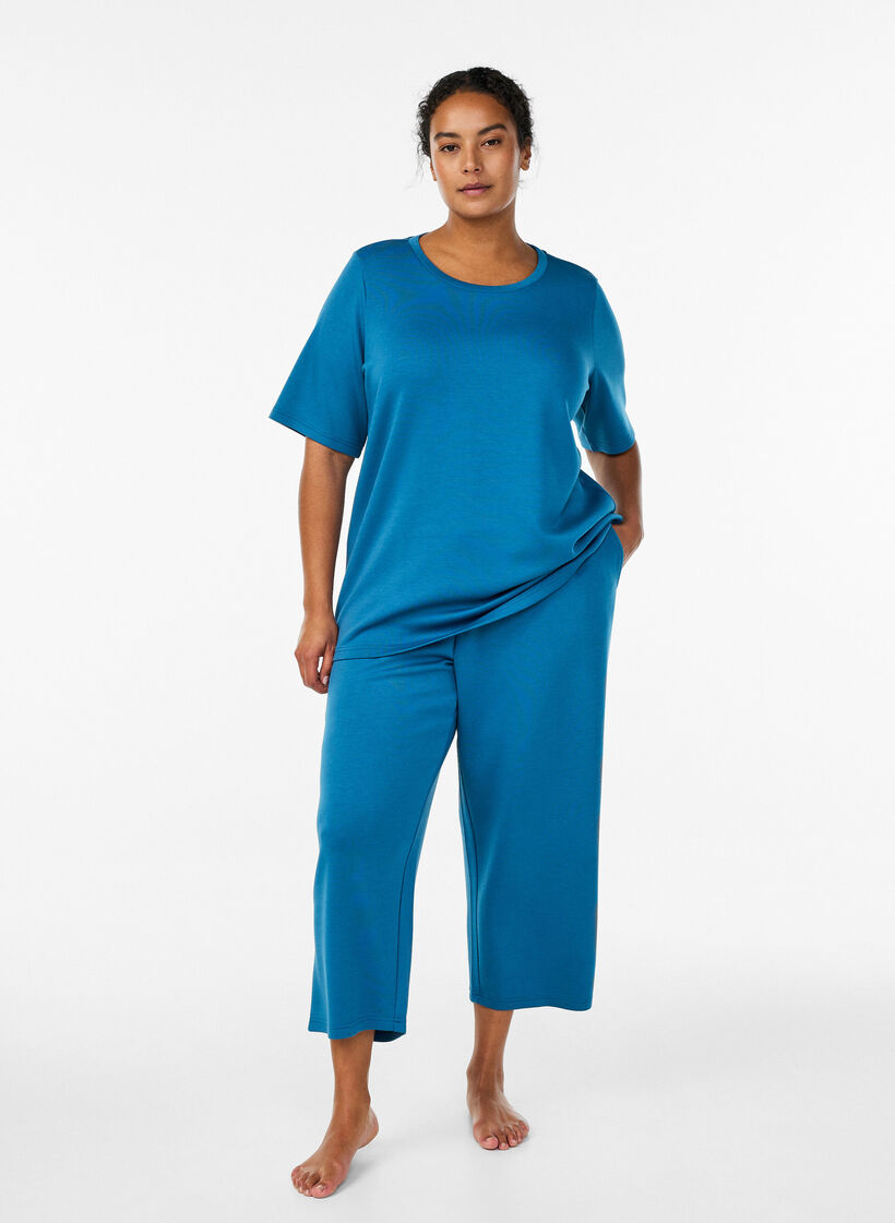 Koszulka z mieszanki modalu, Niebieskie, Model image number 1