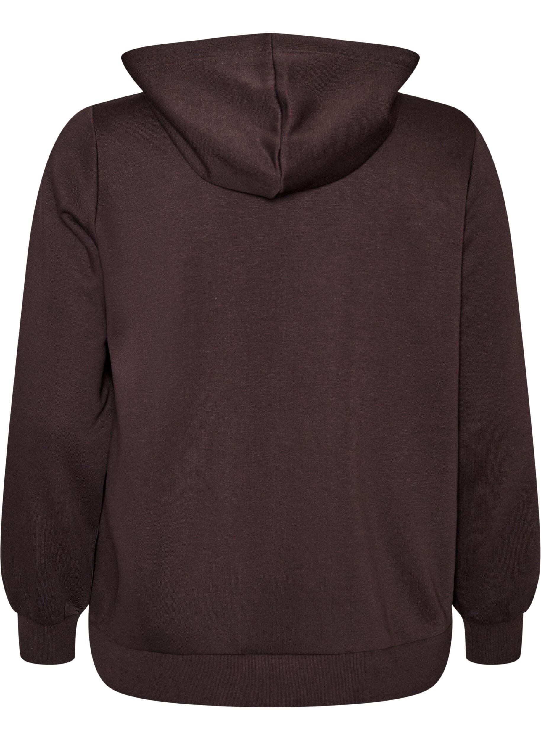 ZizziBluza z kapturem, zamkiem blyskawicznym i kieszeniami, Brązowy, Packshot image number 1