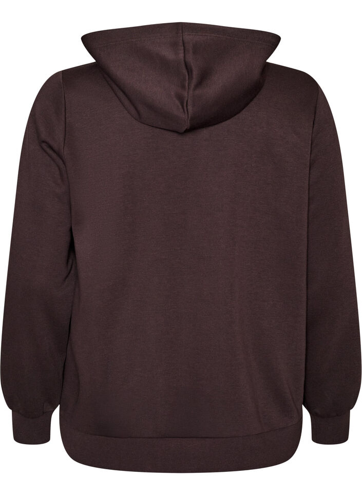 Bluza z kapturem, zamkiem blyskawicznym i kieszeniami, Brązowy, Packshot image number 1