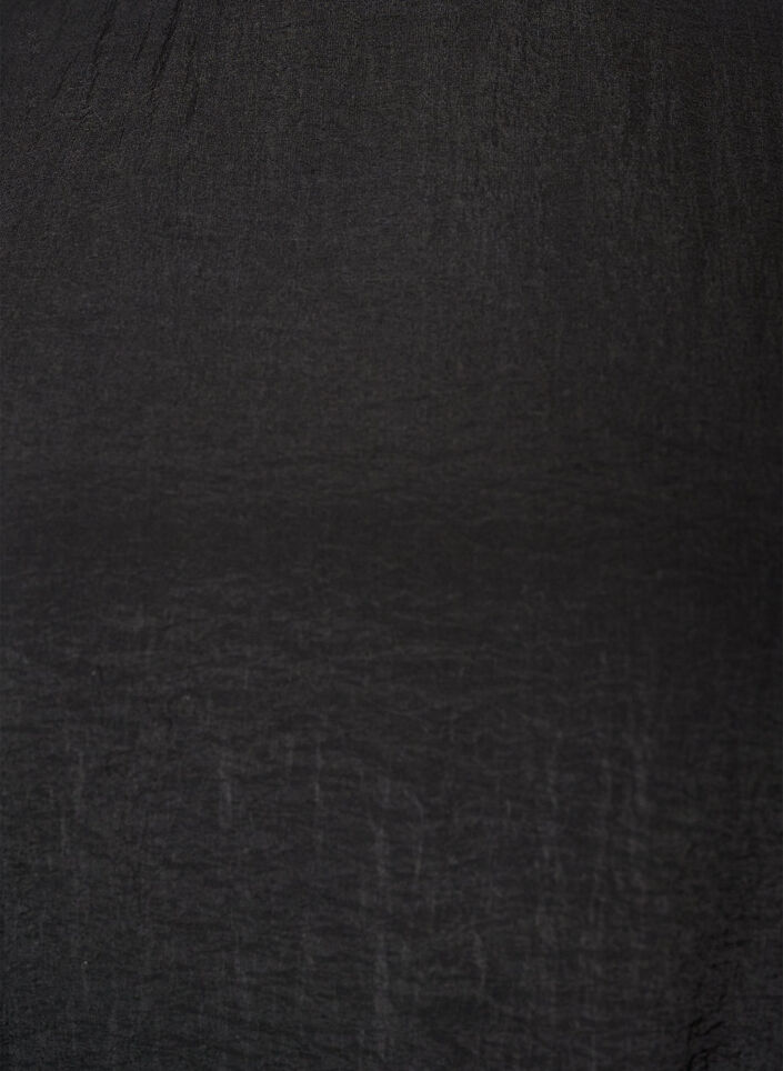 Sukienka do kostek z falujacymi rekawami i paskiem w talii, Czarne, Packshot image number 2