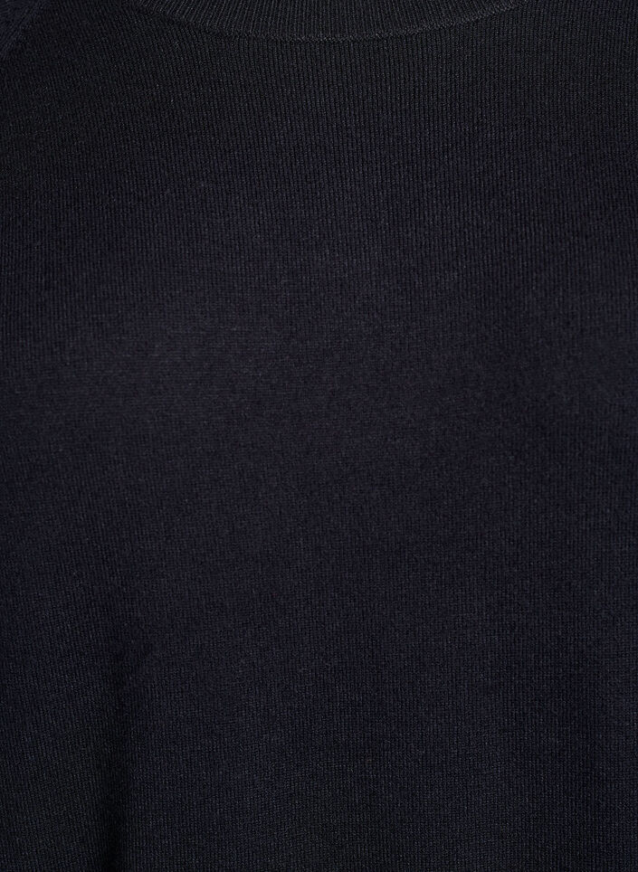 Krótka dzianinowa sukienka z rekawami raglan, Czarne, Packshot image number 2