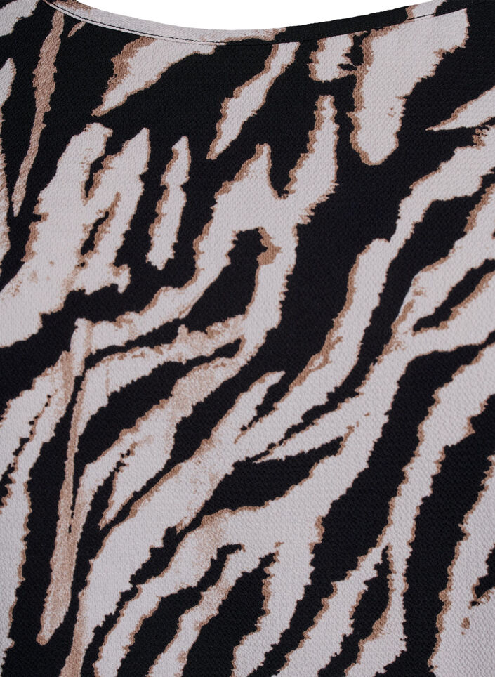 Sukienka z nadrukiem i kr&oacute;tkimi rekawami, Czarne, Packshot image number 2