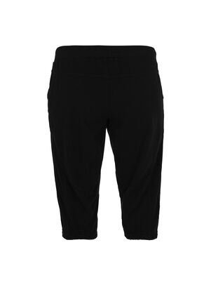 Bawelniane spodnie capri, Black, Packshot image number 1