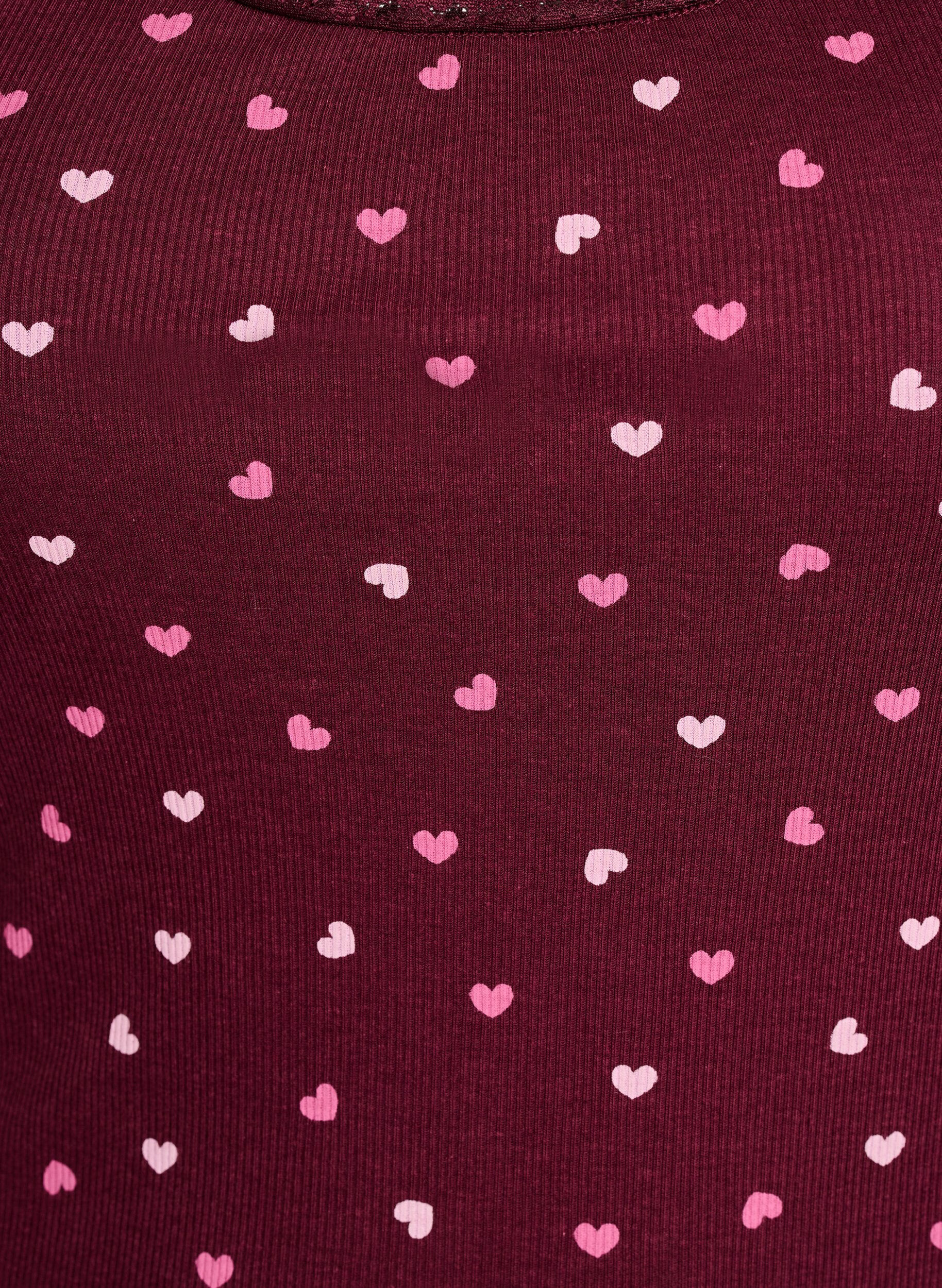 Zizzi Top z nadrukiem i koronkowym brzegiem, Czerwony, Packshot image number 2